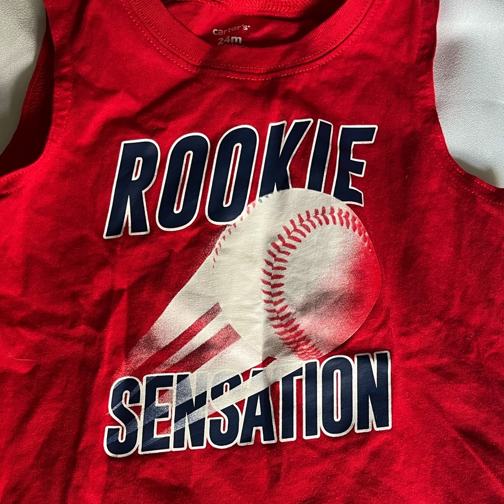 Carter's Red Rookie Sensation Baseball Kids Toddler Tank Top Size 24m